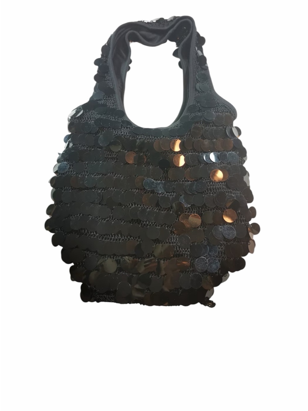 Black Sequin Shoulder Bag - Stylish Evening Tote